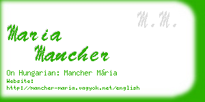 maria mancher business card